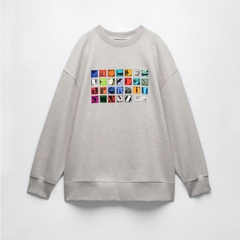 ZARA X ADER ERROR ALPHABET CREWNECK SWEATSHIRT RARE